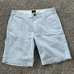 J. Crew Men's Stretch Seersucker Stripe Cotton Short 29W x 9" Inseam Flat Front